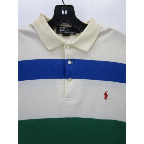 VINTAGE Ralph Lauren Polo Shirt Large White 90s Pullover Golf Pony * - Picture 2 of 15